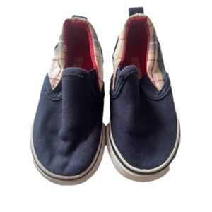 Gymboree Toddler Slip on Shoes Blue w/ plaid on back size 6